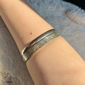 Set Silver Bangle Bracelets